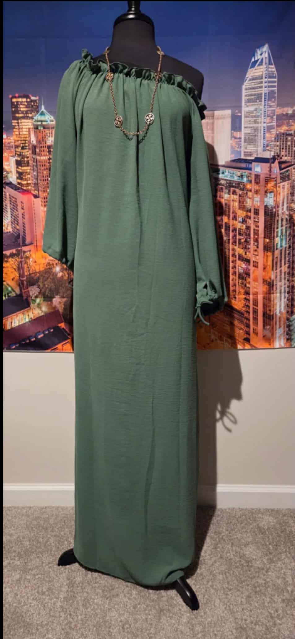 Green Off Shoulder Dress