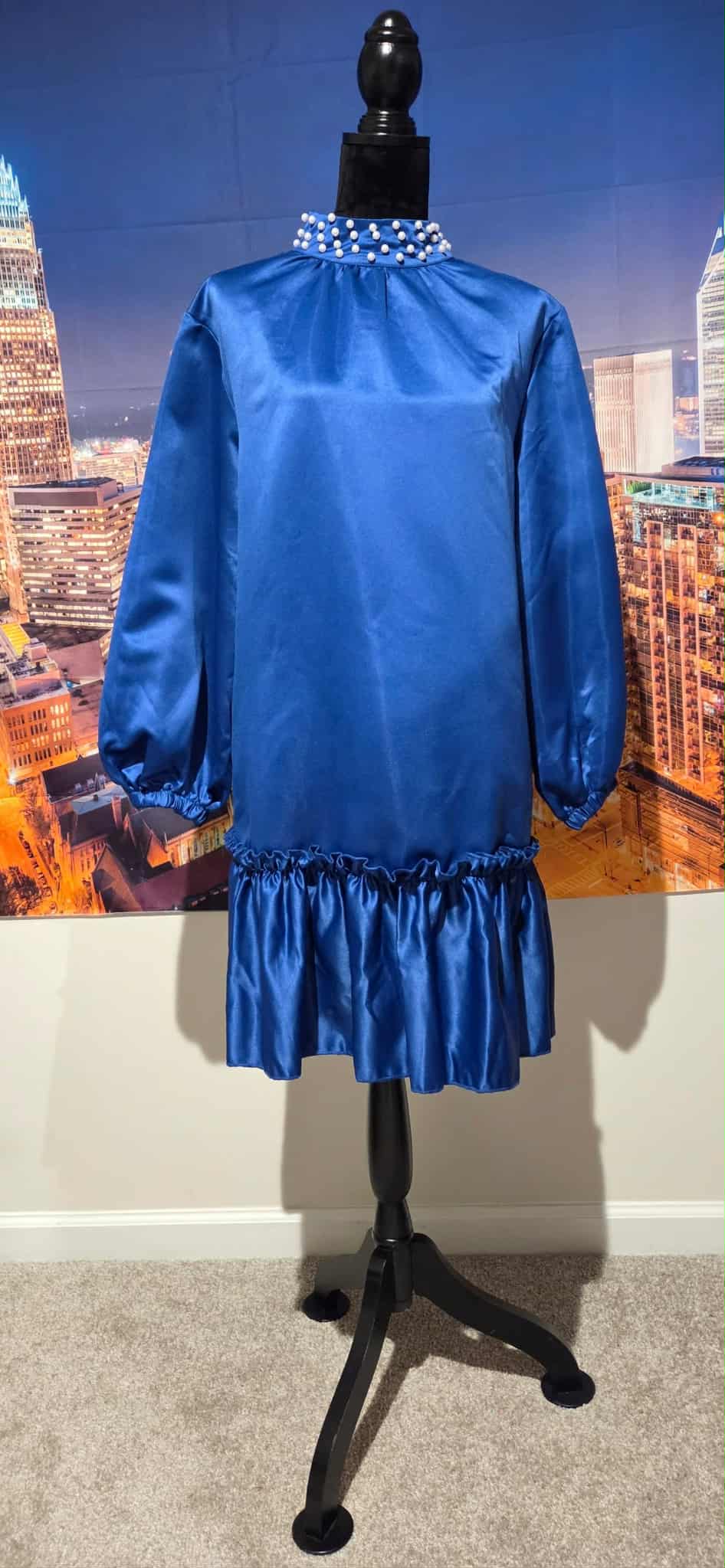 Blue Ruffle Dress sz 3x