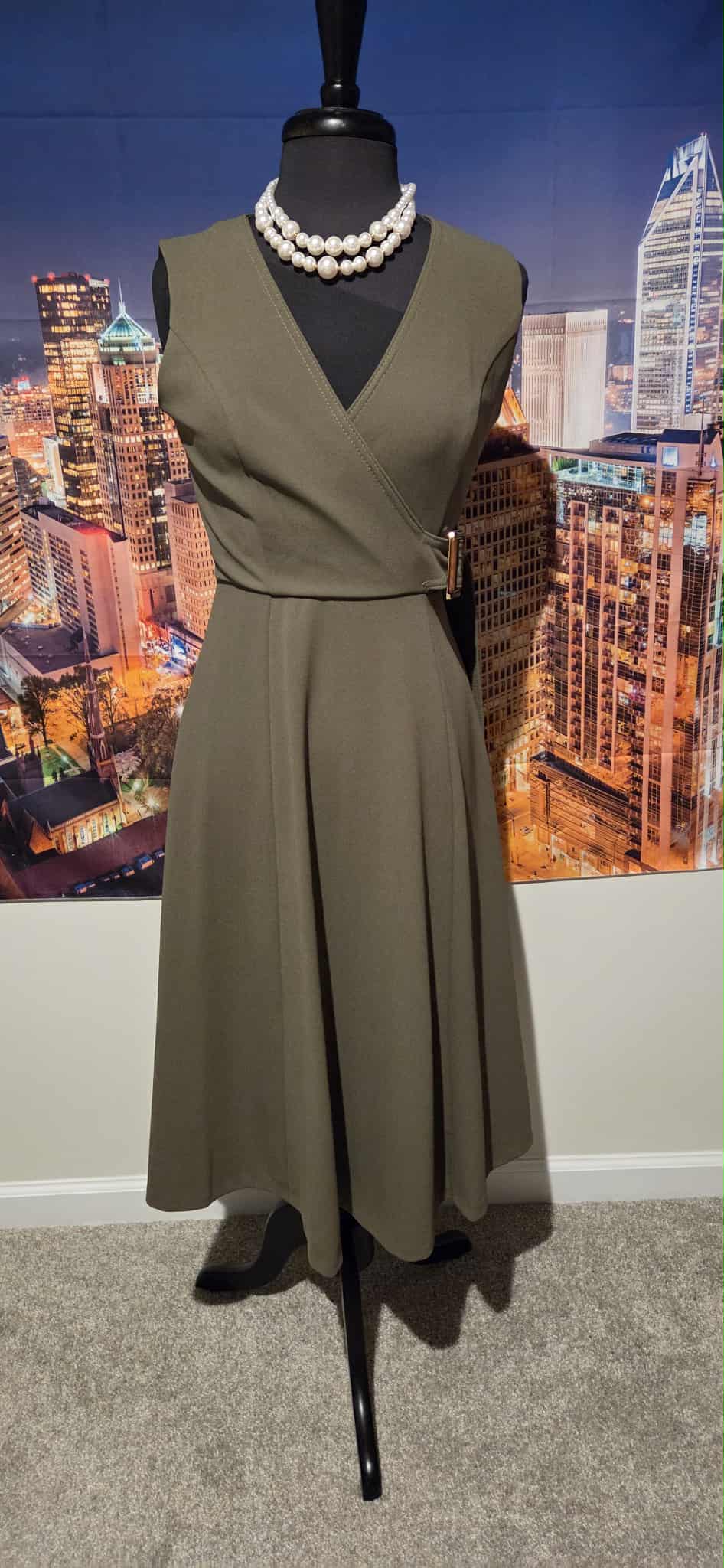 Olive Green A Line Dress