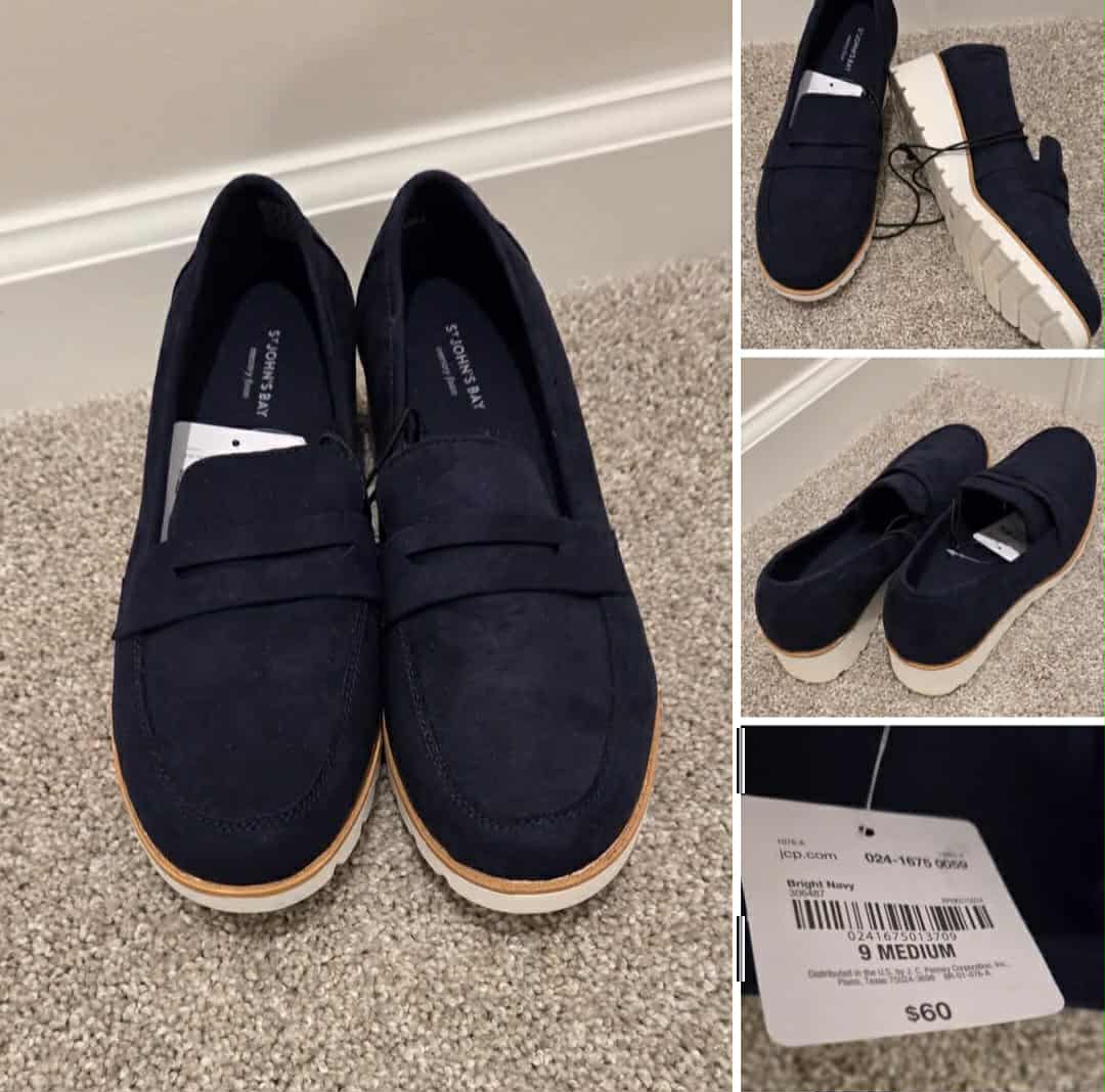 Navy Faux Suede Shoe