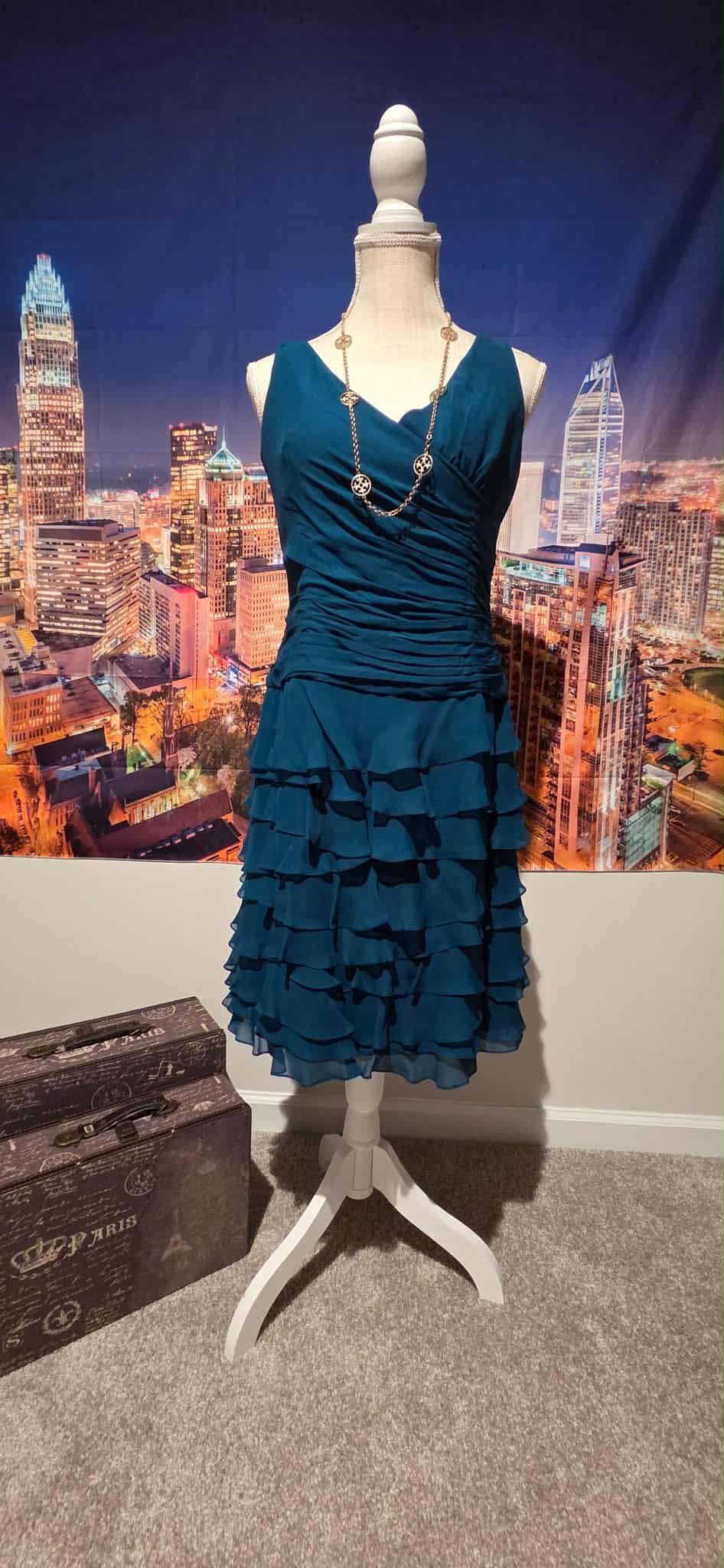 Teal Ruffle Dress