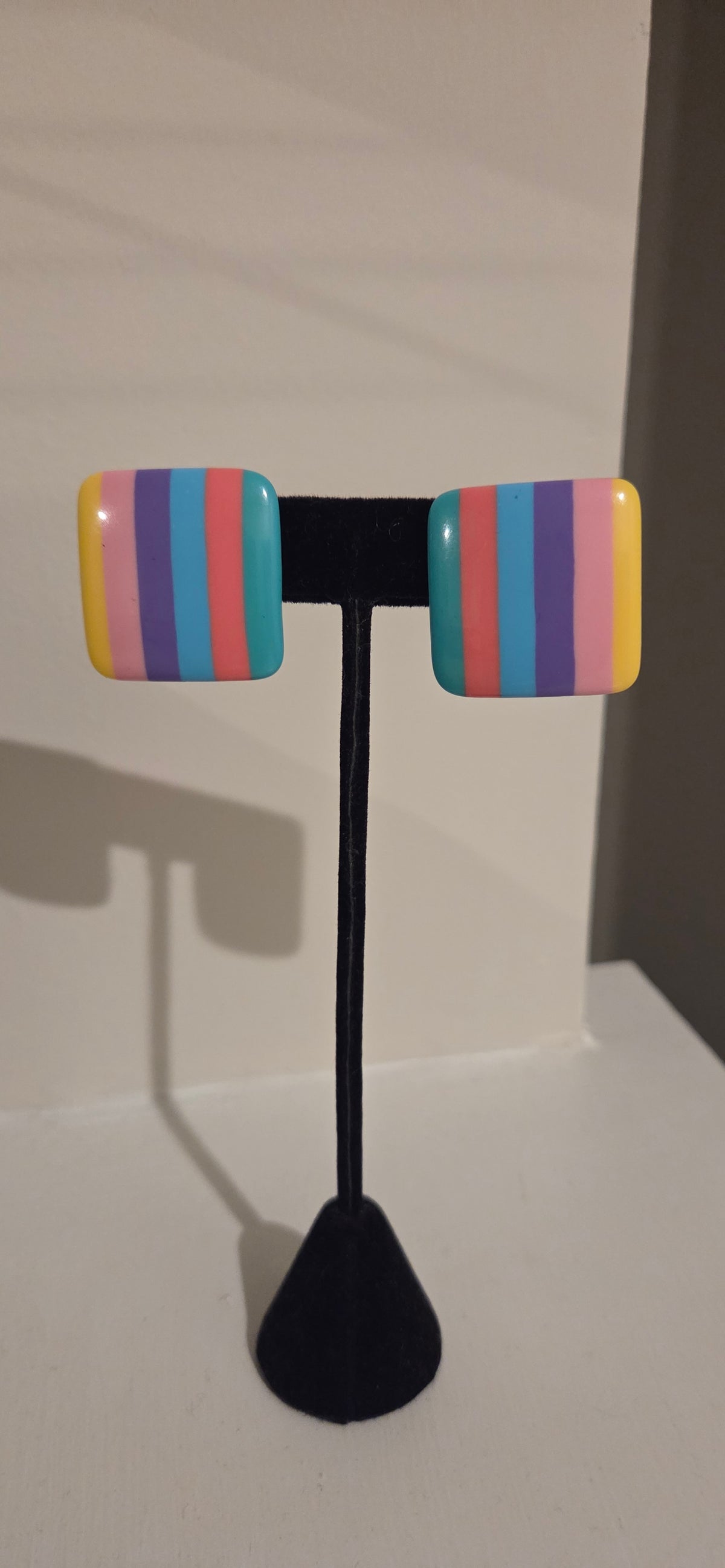 Rainbow Post Back Earrings