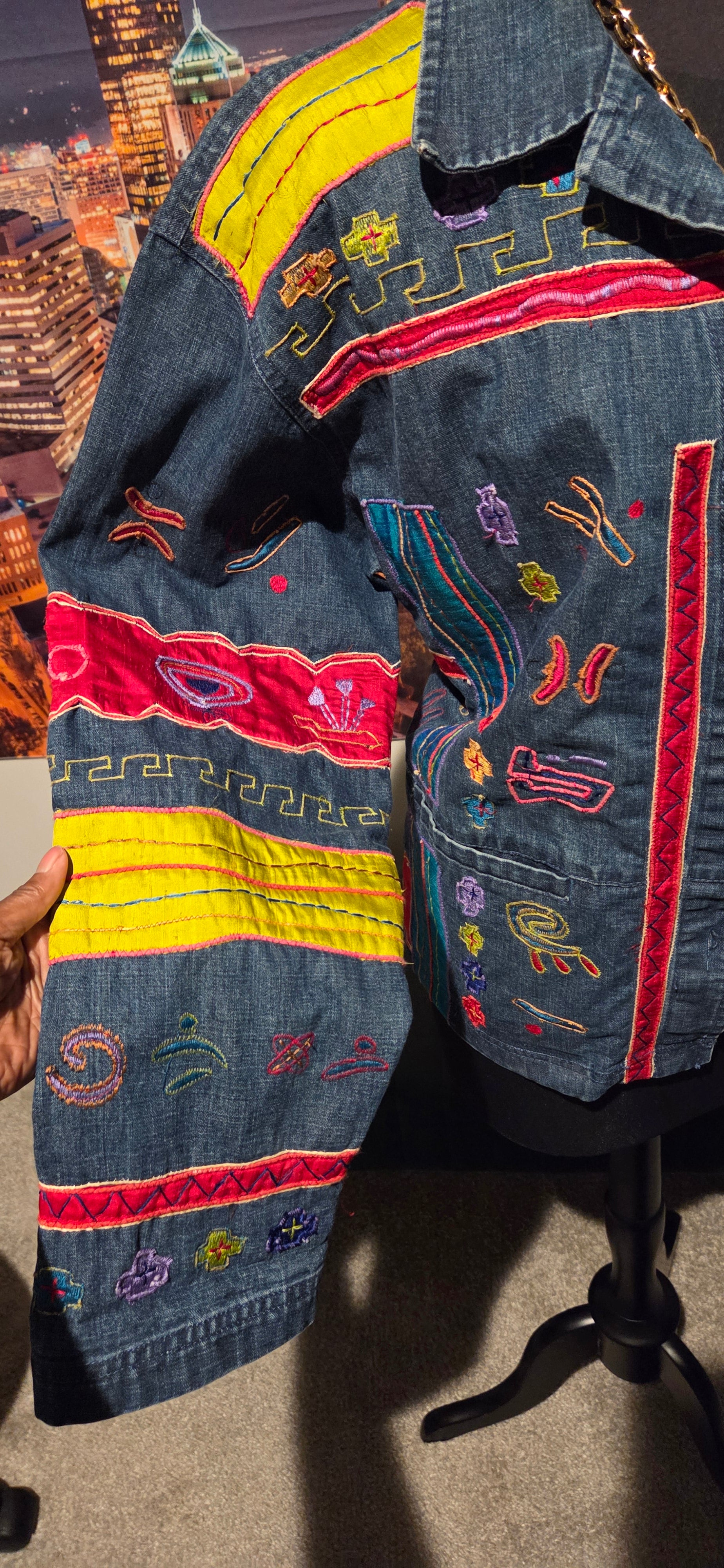Vintage Vibe Patchwork Jean Jacket Top