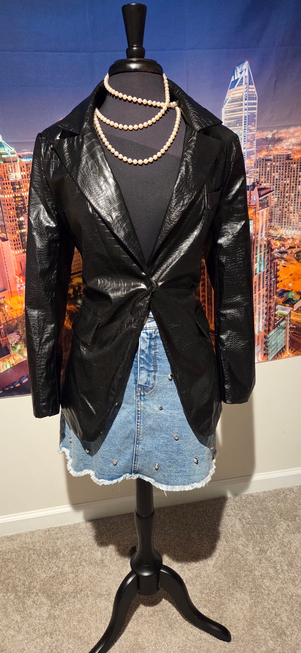 Faux Leather Blazer