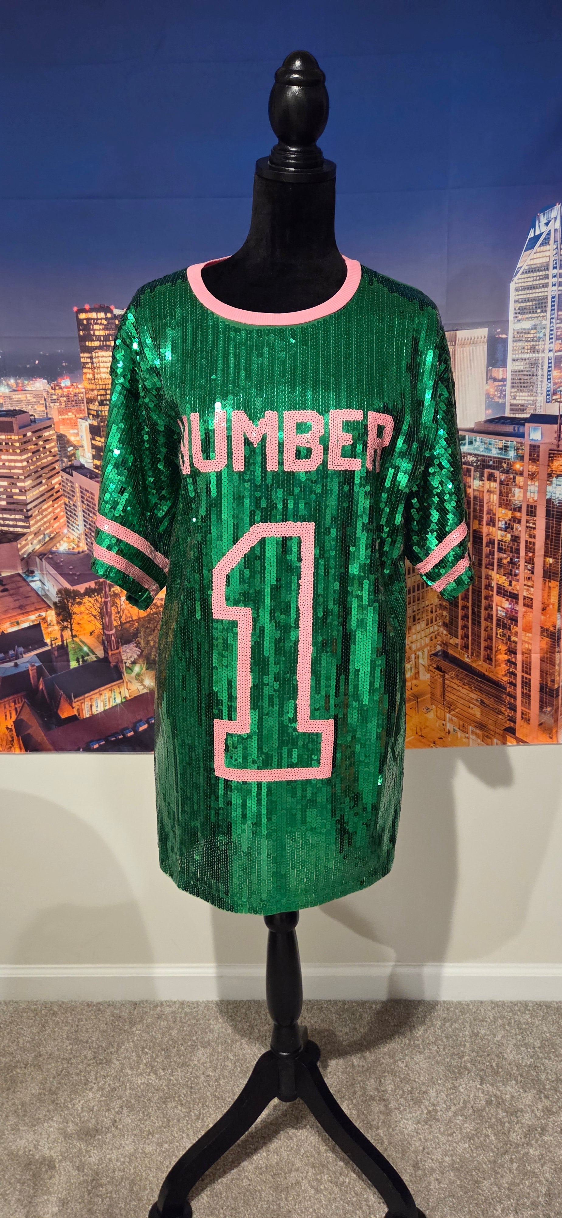 Pink & Green Dress