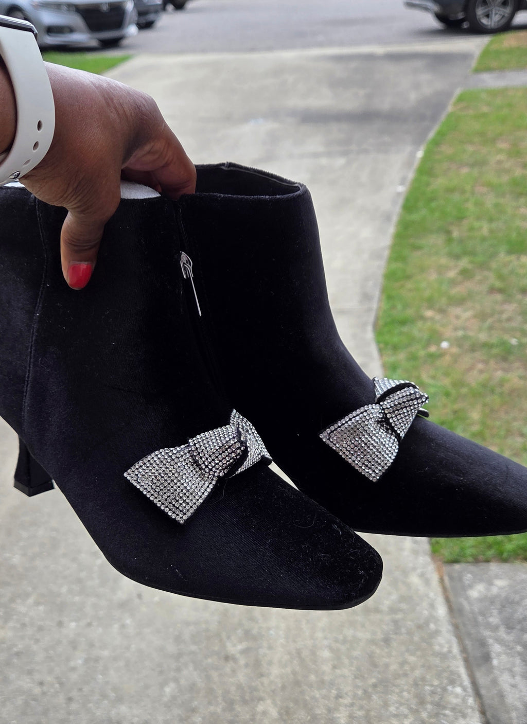 Black Velvet Booties