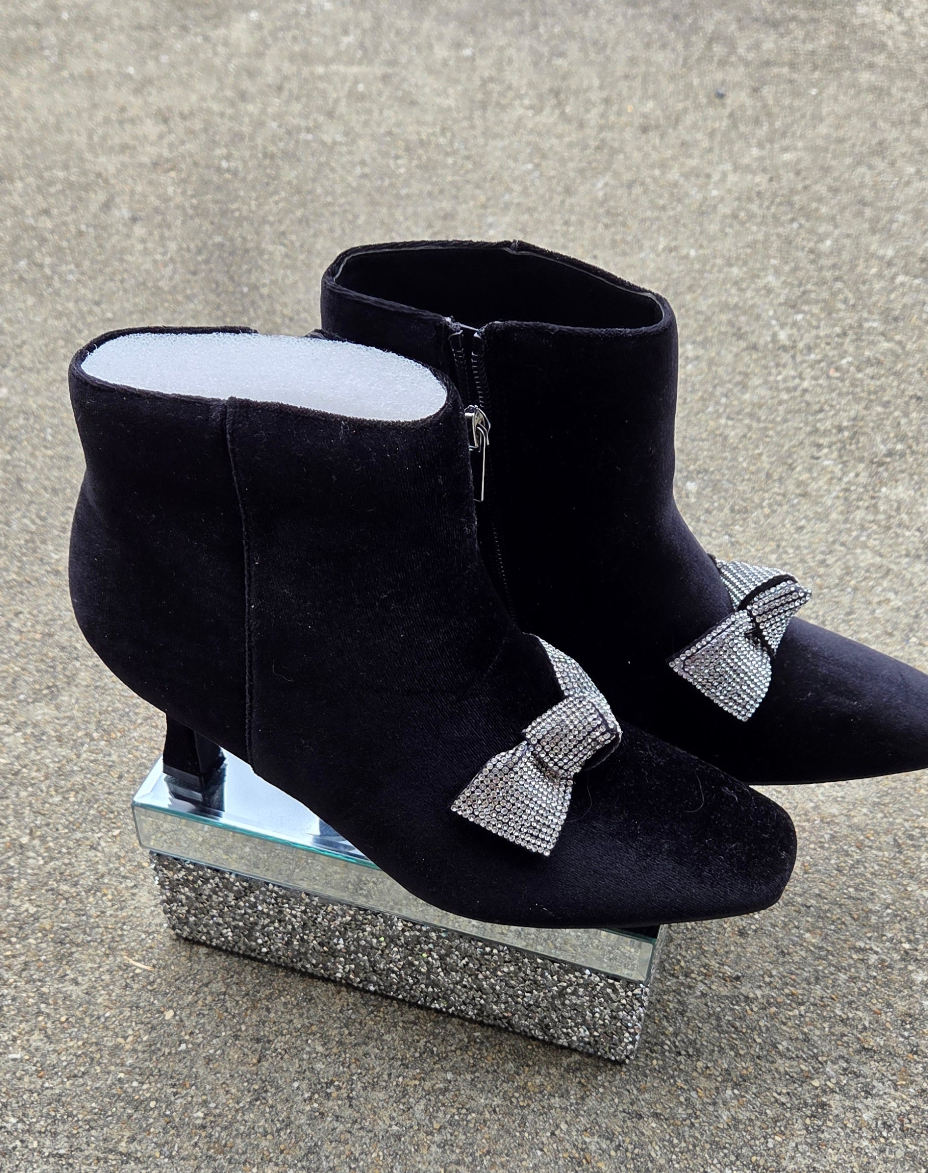 Black Velvet Booties