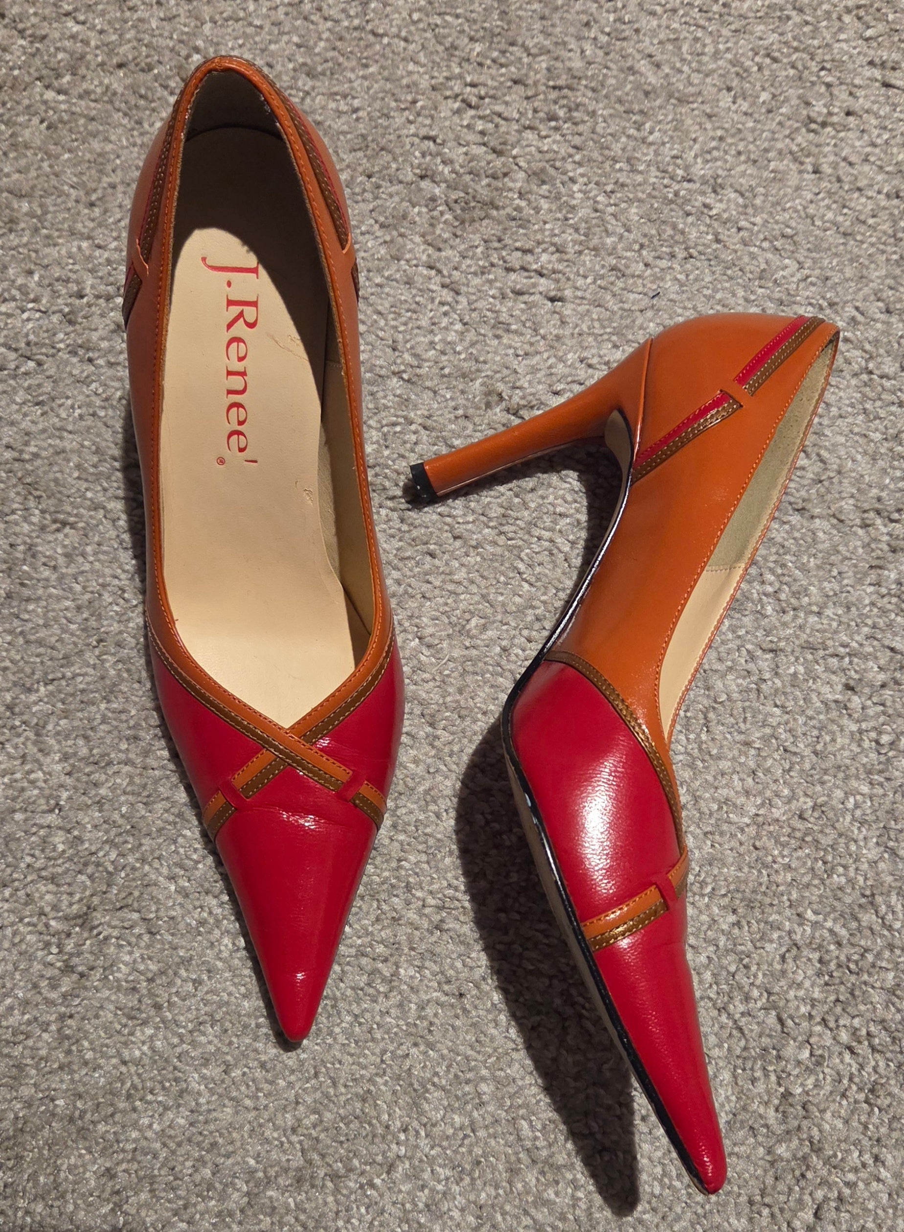Vintage Color Block Heels