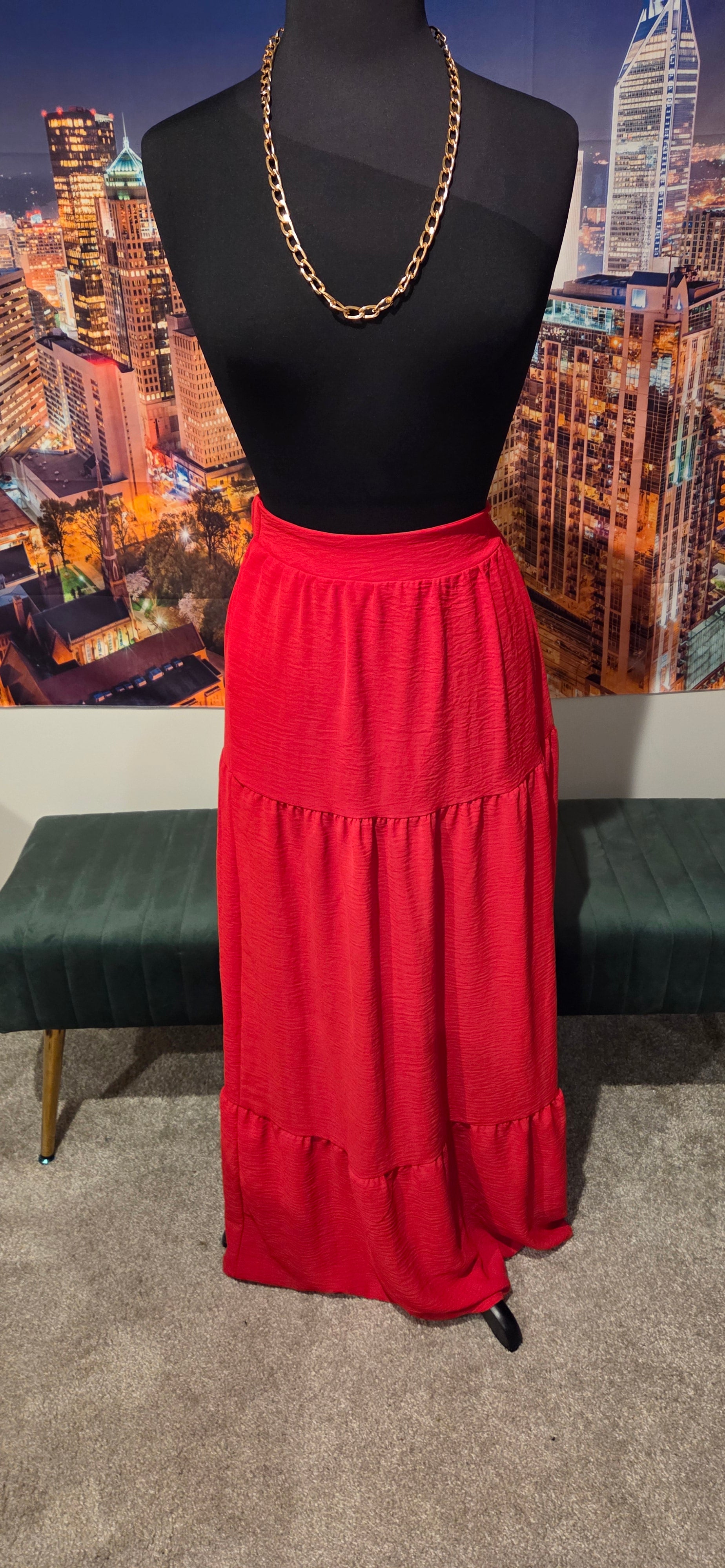 Lady in RED maxi skirt