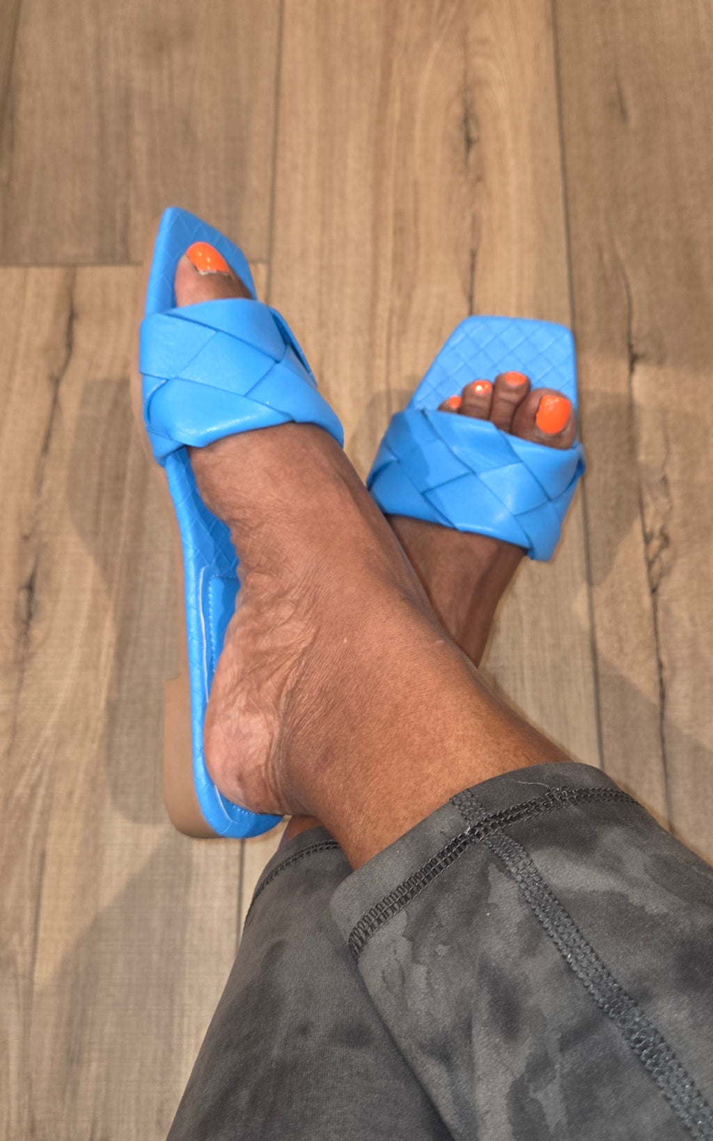 Blu Woven Flats
