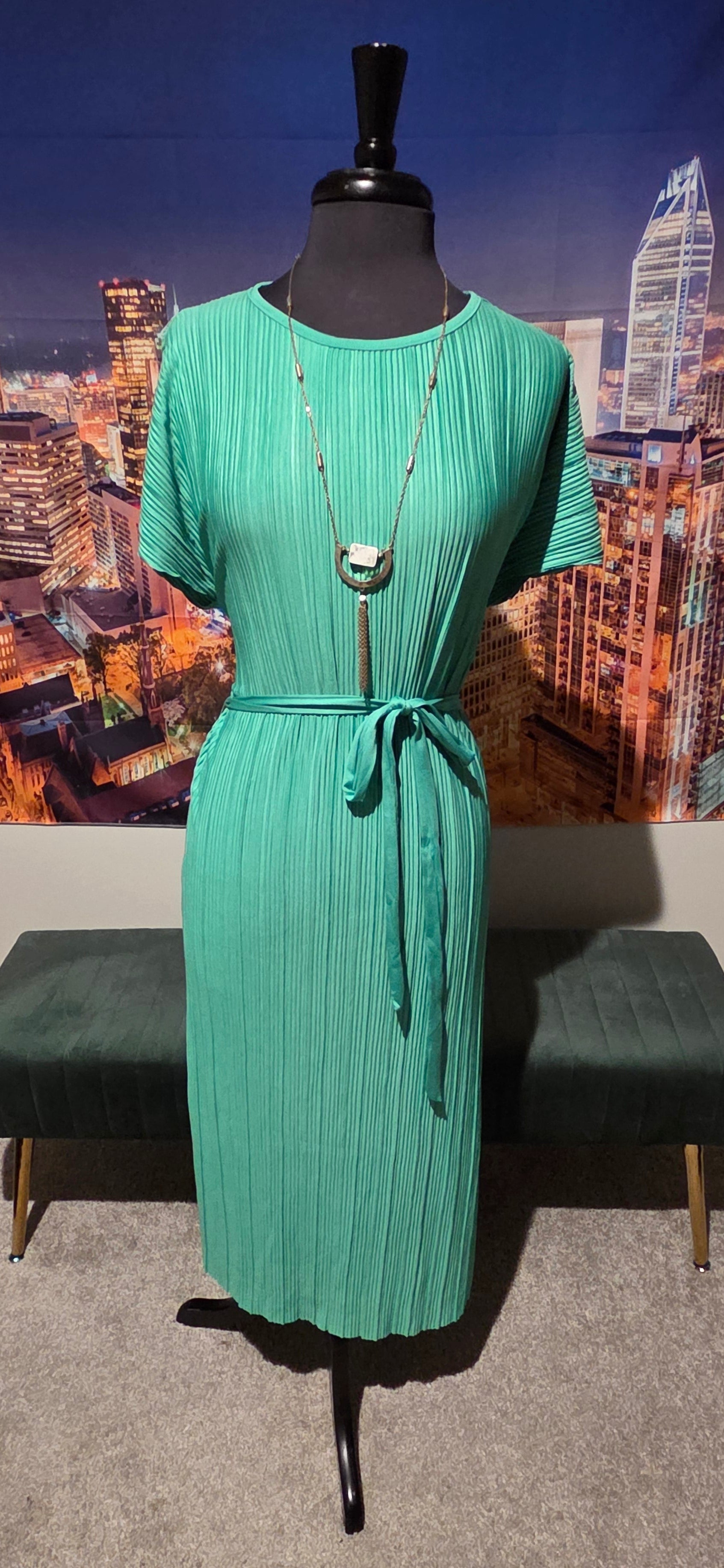 Green Belted Dress